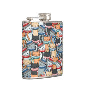 Katten in het wintersportief en het Pet Patroon Heupfles (Rechts)