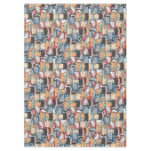 Katten in het wintersportief en het Pet Patroon Tafelkleed (Voorkant)