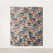 Katten in het wintersportief en het Pet Patroon Wandkleed (Voorkant)