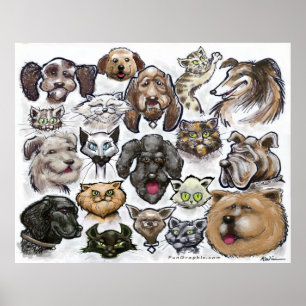 Katten in honden poster