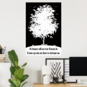 KATTEN IN HOOFD - ZWARTE EN WITTE POSTER (Thuiskantoor)