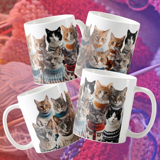 Katten in Jumpers schattig kat breien liefhebber Koffiemok