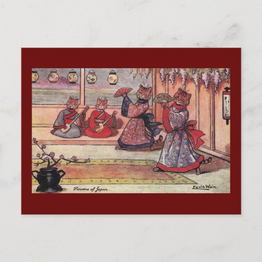 Katten in Kimonos Louis Wain Briefkaart (Voorkant)