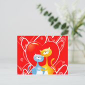Katten in liefde, briefkaart (Staand voorkant)