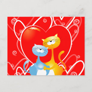 Katten in liefde, briefkaart