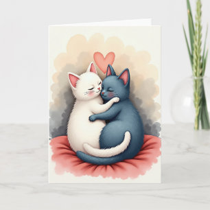Katten In Liefde Knuffelkaart Kaart