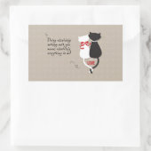 Katten in liefde rechthoekige sticker (Tas)