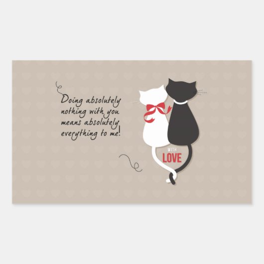Katten in liefde rechthoekige sticker (Voorkant)