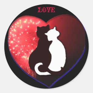 Katten in liefde, sticker