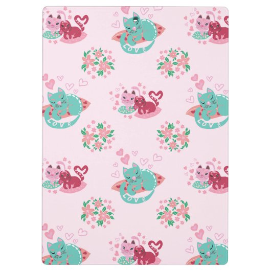 Katten in liefde, tweeslachtig klaploper klembord (Achterkant)