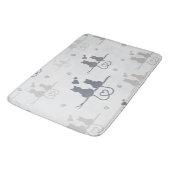 Katten in Love Modern Animal Silhouette Pattern Badmat (Gekanteld)