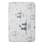 Katten in Love Modern Animal Silhouette Pattern Badmat (Voorkant Verticaal)