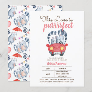 Katten in Love Wedding Bridal Shower Uitnodiging