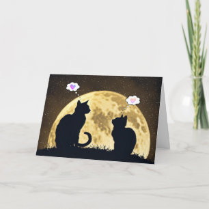 Katten in maanlicht om aan je te denken kaart