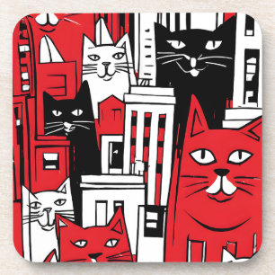 Katten in New York Bier Onderzetter