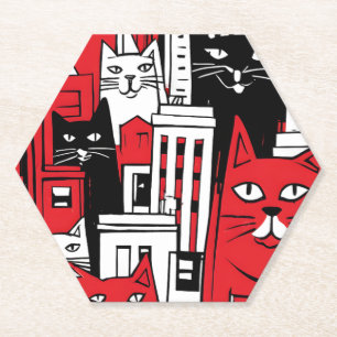 Katten in New York Kartonnen Onderzetters