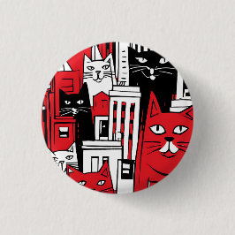 Katten in New York Ronde Button 3,2 Cm