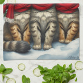 Katten in Preppy winterkleding en Petten Theedoek (Gevouwen)