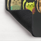 Katten in rij muismat (Hoek)