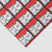 Katten in rood tissuepapier (Detail)