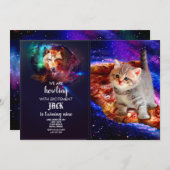 Katten in ruimtepizza kaart (Voorkant / Achterkant)