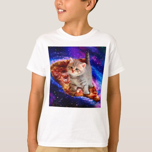Katten in ruimtepizza t-shirt (Voorkant)