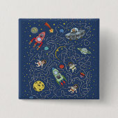 Katten in ruimteteknop vierkante button 5,1 cm (Voorkant)