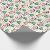Katten in Santa Hats Kerstcadeau Verpakkingspapier Cadeaupapier (Hoek)