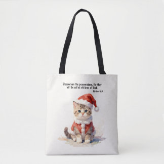 Katten in Santa-uitrusting Kerstmis Draagtas