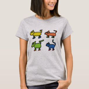 Katten in schoenen t-shirt
