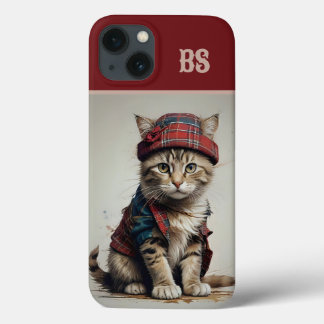 Katten in Schotse vermomming - charmante tartan ka iPhone 13 Hoesje