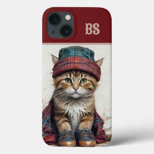 Katten in Schotse vermomming - charmante tartan ka iPhone 13 Hoesje