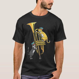 Katten In Trompet Instrument Trompettist Trompetti T-shirt