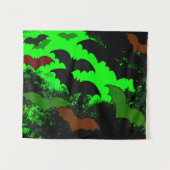 Katten in vlucht - groen wandkleed (Voorkant (horizontaal))