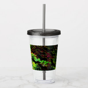 Katten in vluchtneon acryl drinkbeker