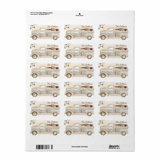 Katten in vrachtwagen met dozen, het Etiket van he (Full Sheet)