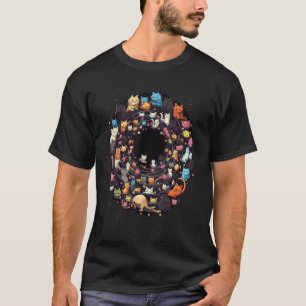 Katten in Zwart Gat Kat Kat Moeder Kat Vader Man T-shirt