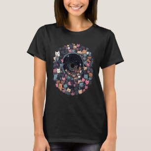 Katten in Zwart Gat Kat Mam Kat Pap Mannen Vrouwen T-shirt
