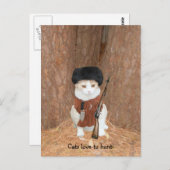 Katten jagen graag. briefkaart (Voorkant / Achterkant)