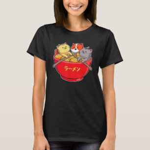 Katten Japans Eten Ramen Noodles Soep Lover T-shirt