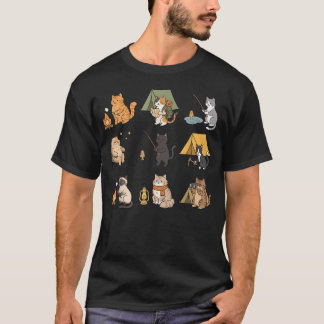 Katten Kamperen Kampeerder Pret Avontuur Buiten Wa T-shirt
