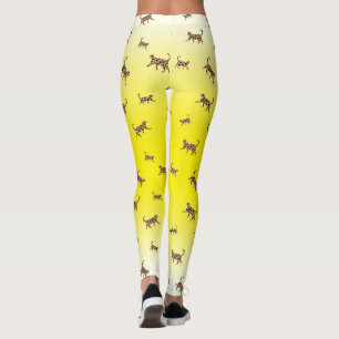 Katten Kat leopard huidpatroon gele gradiënt Le Leggings