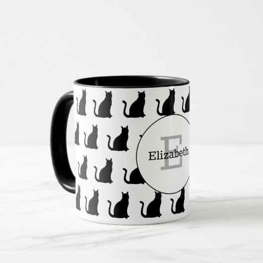 Katten, Katten en Meer Katten Monogram Mok (Voorkant links)