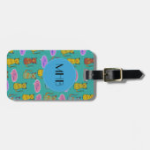 Katten, kattenkatten, Kat, monogram Bagagelabel (Voorkant horizontaal)