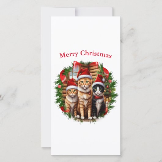 Katten kerst kaarten (Voorkant)