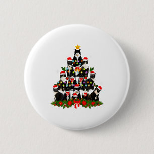Katten Kerst Licht Rendier Kerstmis Katten L Ronde Button 5,7 Cm