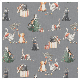 Katten Kerst Miauw spinnen katje Stof