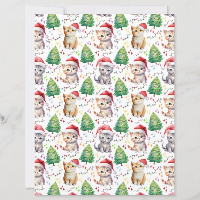 Katten Kerst Scrapbook Papier (Voorkant)