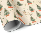 Katten, kerstbomen cadeaupapier (Rol Hoek)