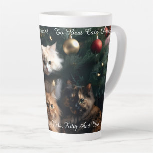 Katten Kerstboom, Afbeelding En Tekst, Aanpassen, Latte Mok